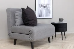 Fjôrd Slaapfauteuil Vicky Single Zwart Staal Grijs Stof