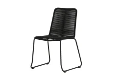 Fjôrd Stapelbare Tuinstoel Lindos Zwart Aluminium Touw