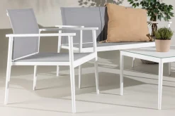 Fjôrd Tuinset Break Wit/Grijs Aluminium/Textiel