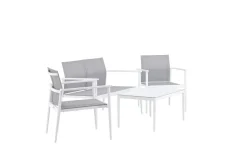 Fjôrd Tuinset Break Wit/Grijs Aluminium/Textiel