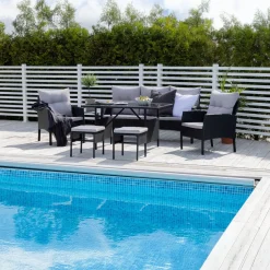Fjôrd Tuinset Knock Set Zwart Wicker Grijs