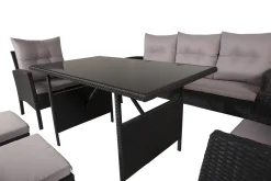 Fjôrd Tuinset Knock Set Zwart Wicker Grijs