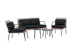 Fjôrd Tuinset Paola Set Zwart Staal Naturel