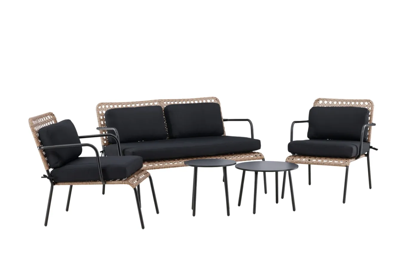 Fjôrd Tuinset Paola Set Zwart Staal Naturel