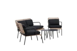 Fjôrd Tuinset Paola Set Zwart Staal Naturel