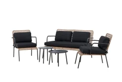 Fjôrd Tuinset Paola Set Zwart Staal Naturel