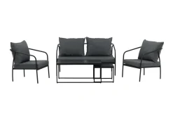 Fjôrd Tuinset Sopot Set- Zwart/Grijs Staal