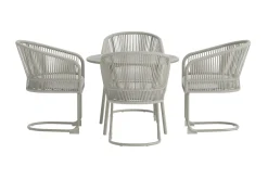 Fjôrd Tuinset Tilos Rond Lichtgrijs Wicker Beige 5-delig