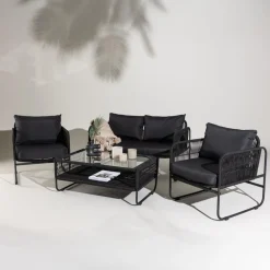 Fjôrd Tuinset Utah Set Zwart Touw Seater