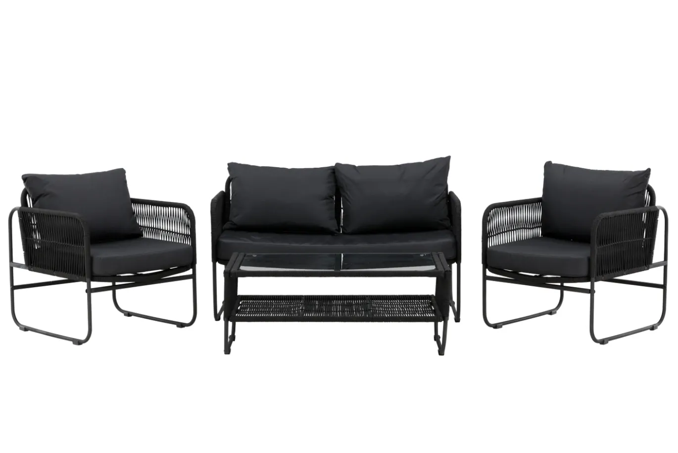 Fjôrd Tuinset Utah Set Zwart Touw Seater