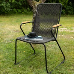 Fjôrd Tuinstoel Bois Aluminium/touw Donkergrijs