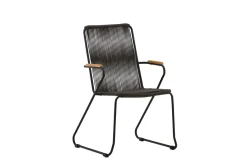 Fjôrd Tuinstoel Bois Aluminium/touw Donkergrijs