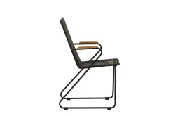 Fjôrd Tuinstoel Bois Aluminium/touw Donkergrijs