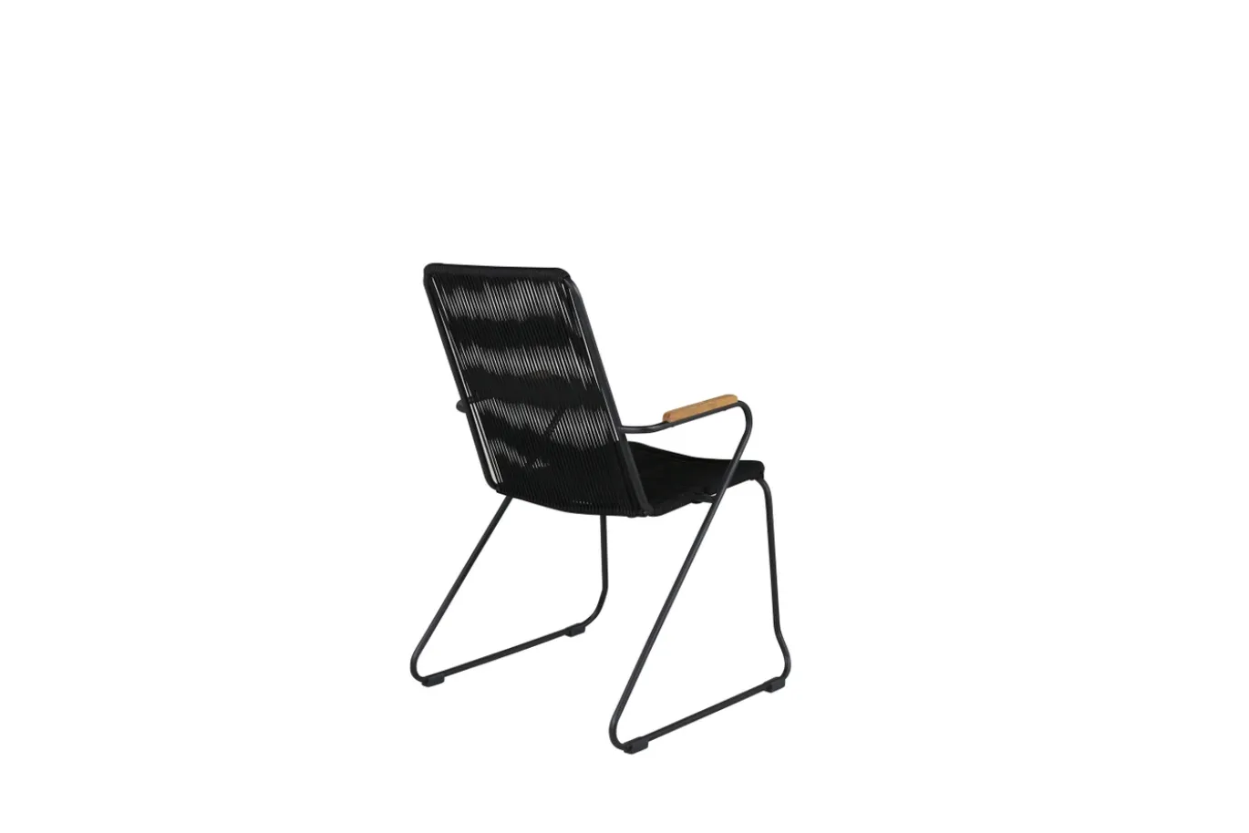 Fjôrd Tuinstoel Bois Zwart Touw/Zwart Staal