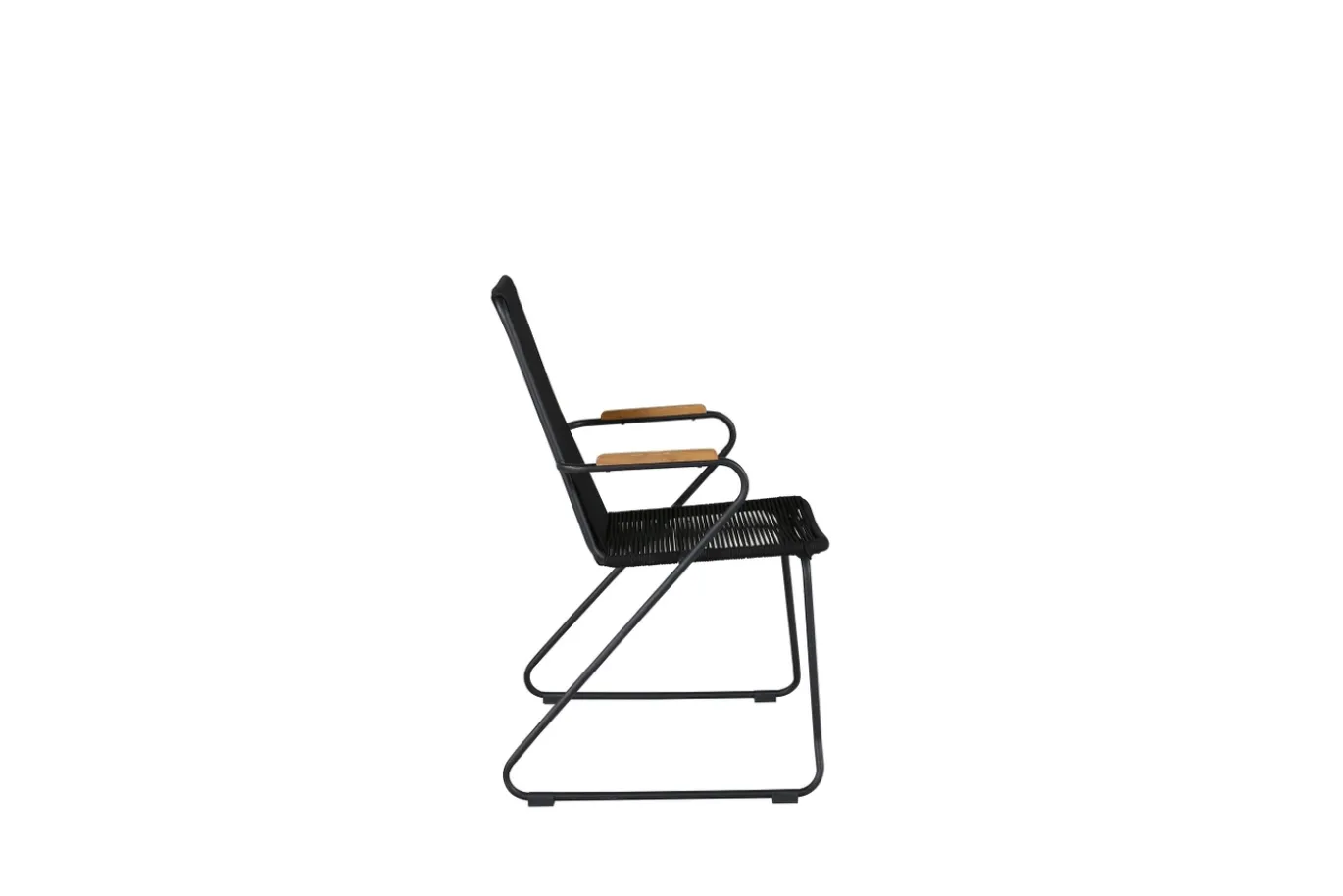 Fjôrd Tuinstoel Bois Zwart Touw/Zwart Staal