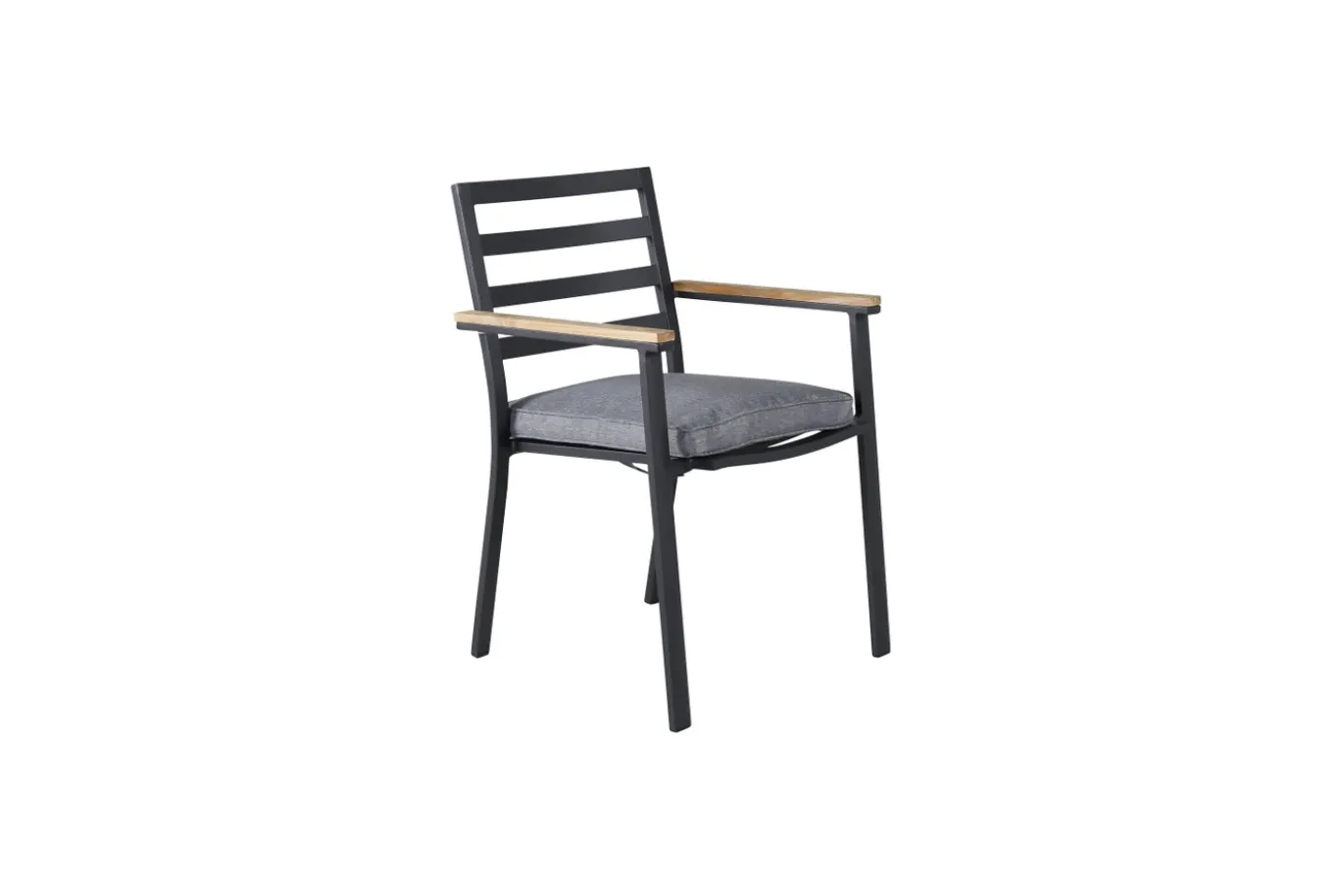 Fjôrd Tuinstoel Brasilia Zwart Aluminium/Teakhout