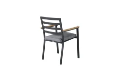 Fjôrd Tuinstoel Brasilia Zwart Aluminium/Teakhout