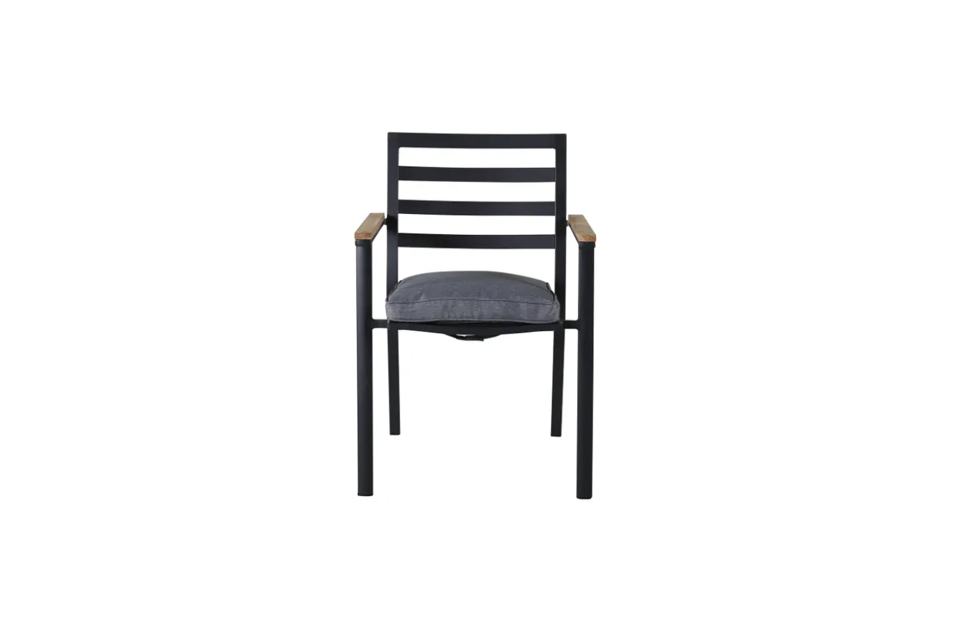 Fjôrd Tuinstoel Brasilia Zwart Aluminium/Teakhout