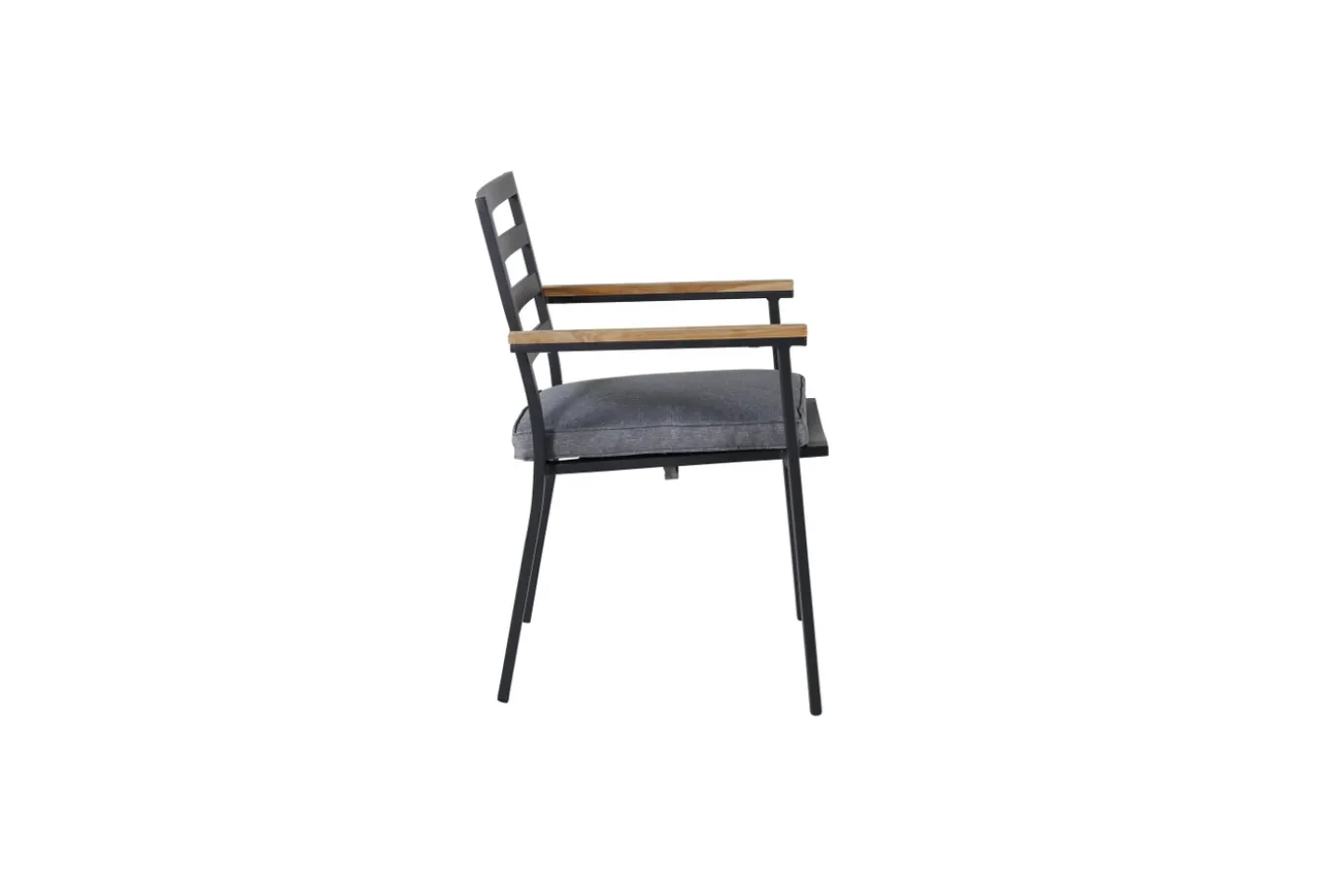 Fjôrd Tuinstoel Brasilia Zwart Aluminium/Teakhout