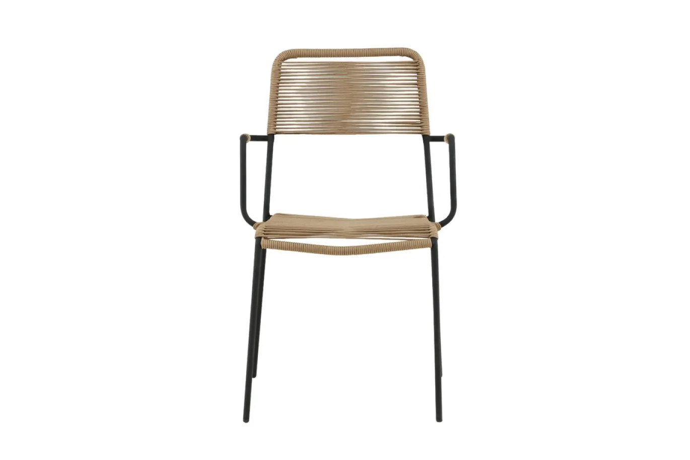 Fjôrd Tuinstoel Lindos Zwart Aluminium Latte Touw