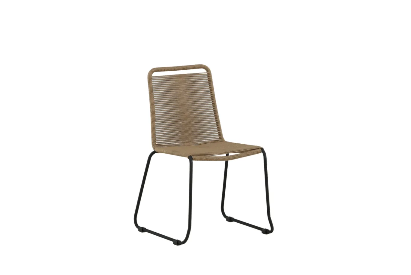 Fjôrd Tuinstoel Lindos Zwart Alu Latte Touw