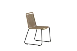 Fjôrd Tuinstoel Lindos Zwart Alu Latte Touw