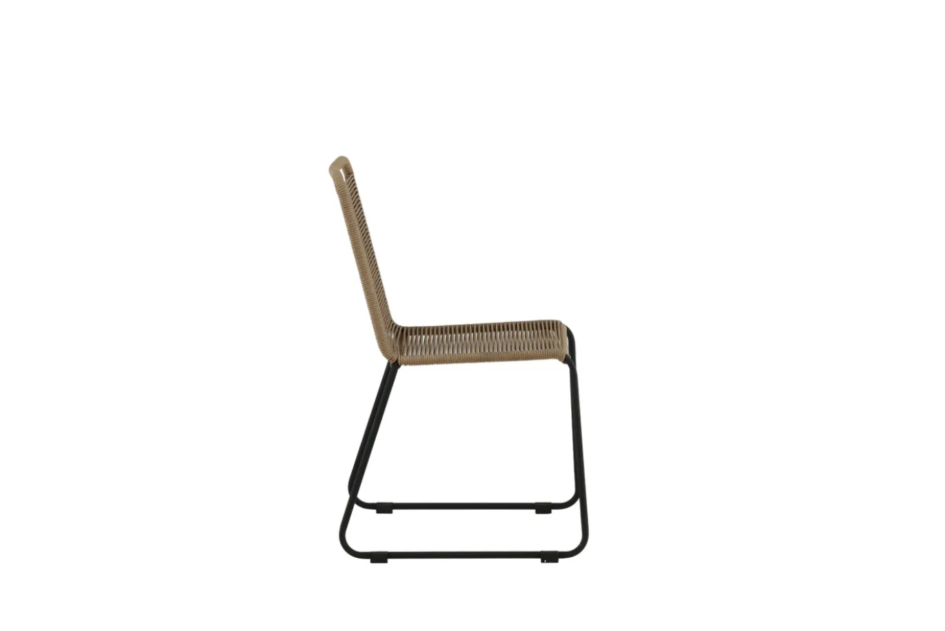 Fjôrd Tuinstoel Lindos Zwart Alu Latte Touw