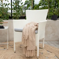 Fjôrd Tuinstoel Malina Aluminium Wit Wicker