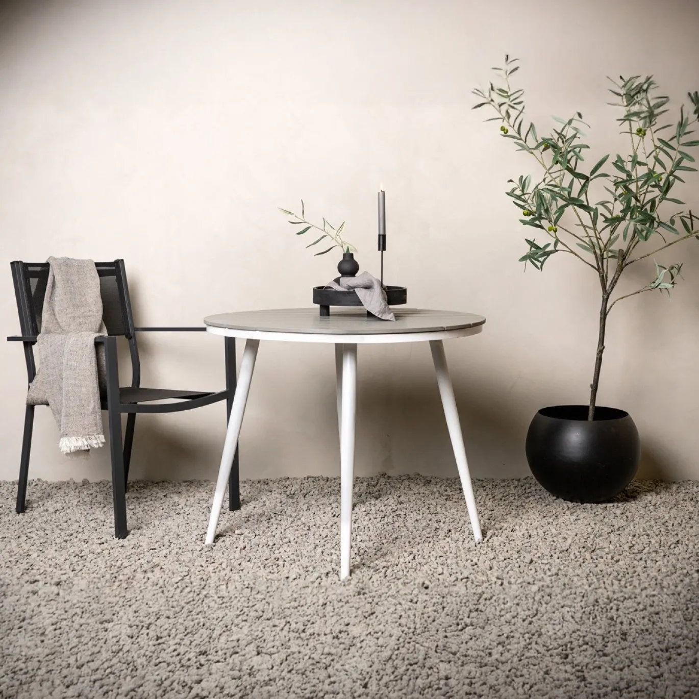 Fjôrd Tuintafel Break Rond Grijs ⌀90cm