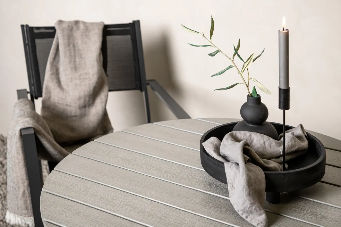 Fjôrd Tuintafel Break Rond Grijs ⌀90cm
