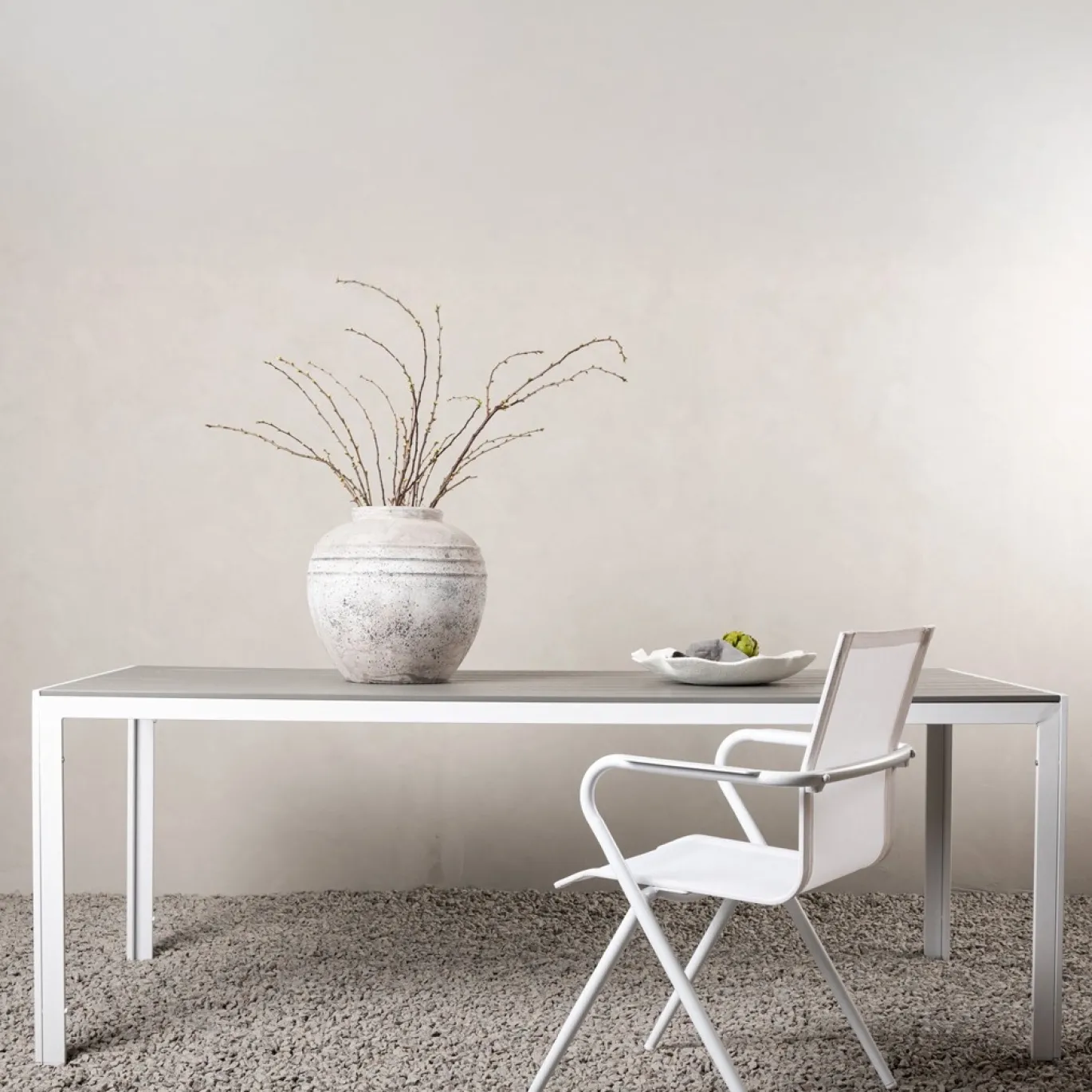 Fjôrd Tuintafel Break Wit/Grijs 205cm