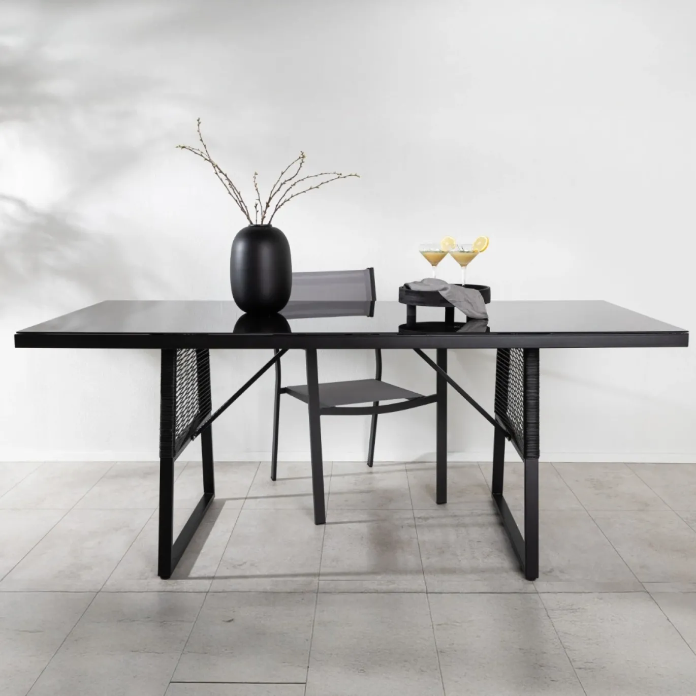 Fjôrd Tuintafel Dallas Zwart 193x90cm