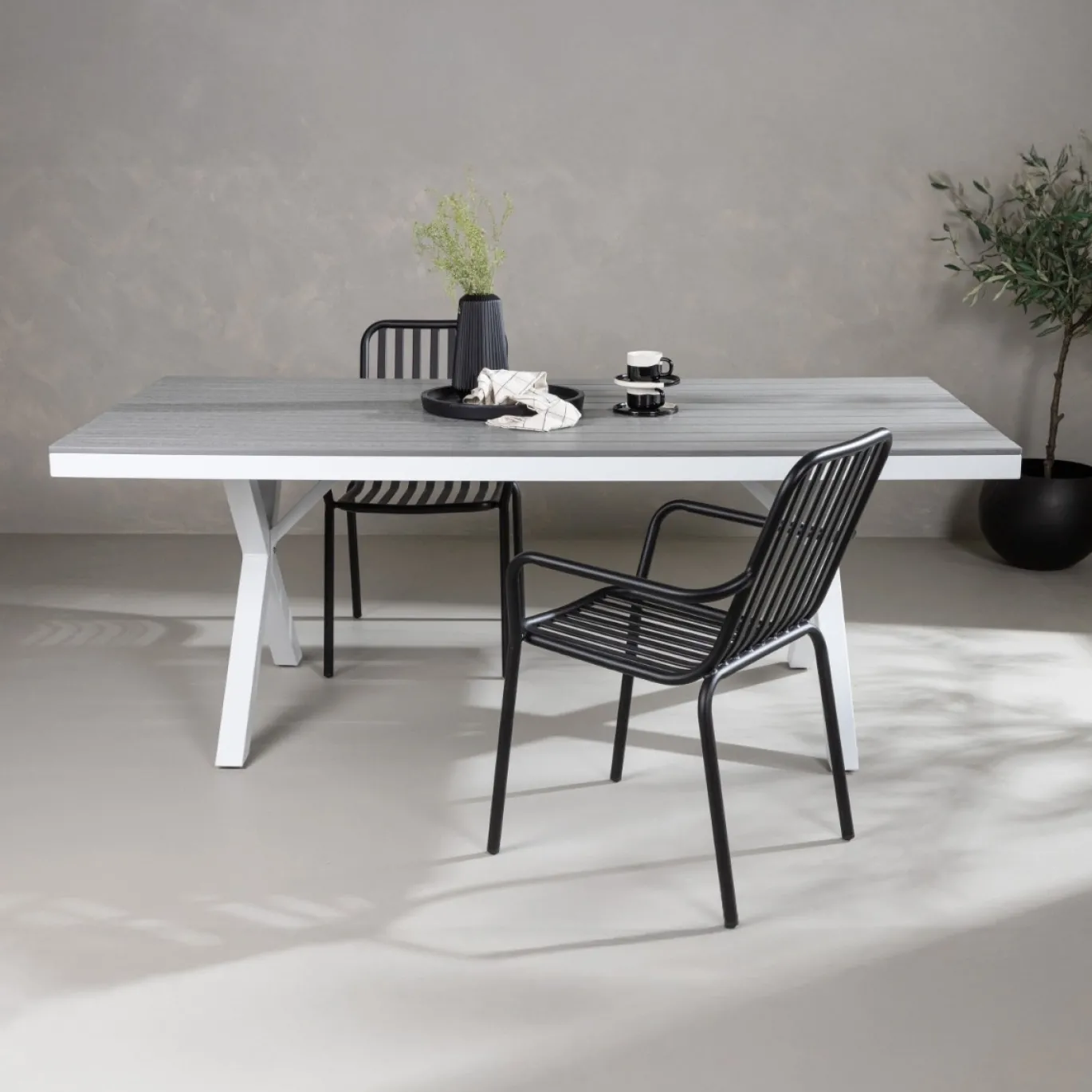 Fjôrd Tuintafel Garcia Grijs 200x100cm