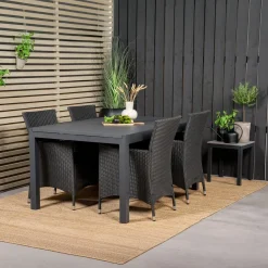 Fjôrd Tuintafel Marbella Zwart 160x100cm