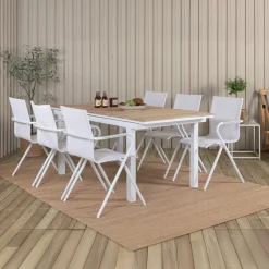 Fjôrd Tuintafel Mexico Naturel/Wit 180x90cm