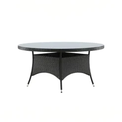 Fjôrd Tuintafel Volta Rond Grijs Wicker/Glas Ø90cm