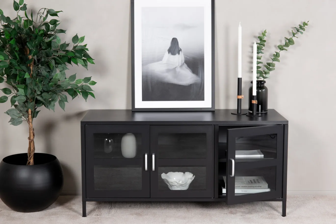Fjôrd Tv-meubel Acero Zwart 120cm