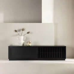 Fjôrd Tv-meubel Lugo Zwart Melamine