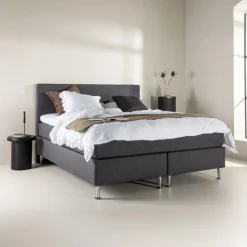 Fjôrd Tweepersoonsbed Toledo 180x200cm Mat Zilver/Donkergrijs