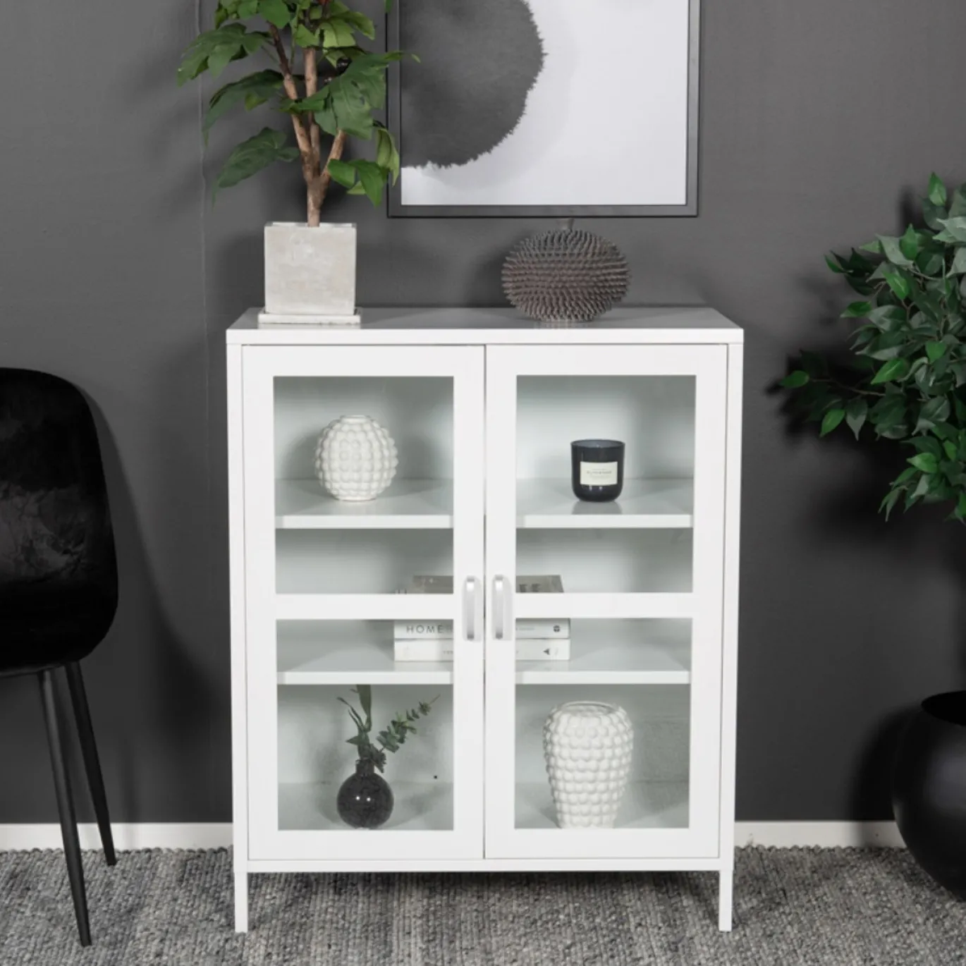 Fjôrd Vitrinekast Acero Wit 97x80cm