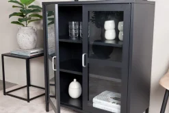 Fjôrd Vitrinekast Acero Zwart 97x80cm