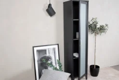 Fjôrd Vitrinekast Acero Zwart 150x35cm