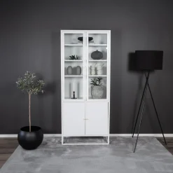 Fjôrd Vitrinekast Bakal Wit 190cm