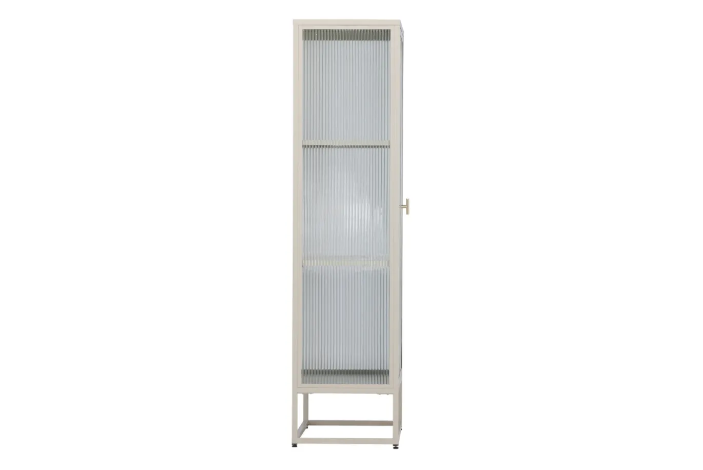 Fjôrd Vitrinekast Garis Hoog Staal Beige