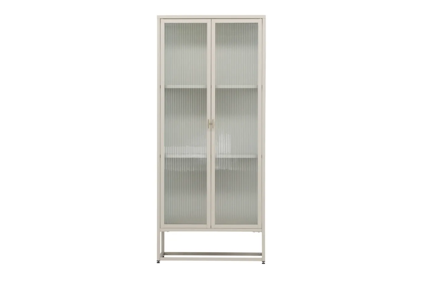 Fjôrd Vitrinekast Garis Hoog Staal Beige