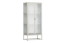Fjôrd Vitrinekast Garis Hoog Staal Beige