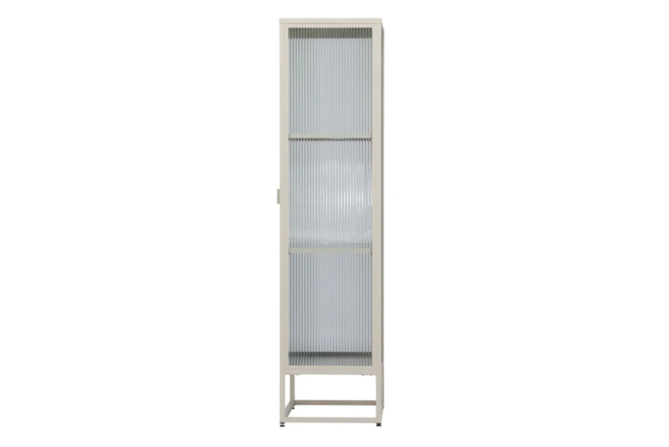 Fjôrd Vitrinekast Garis Hoog Staal Beige