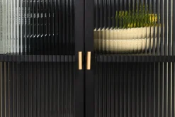 Fjôrd Vitrinekast Garis Zwart