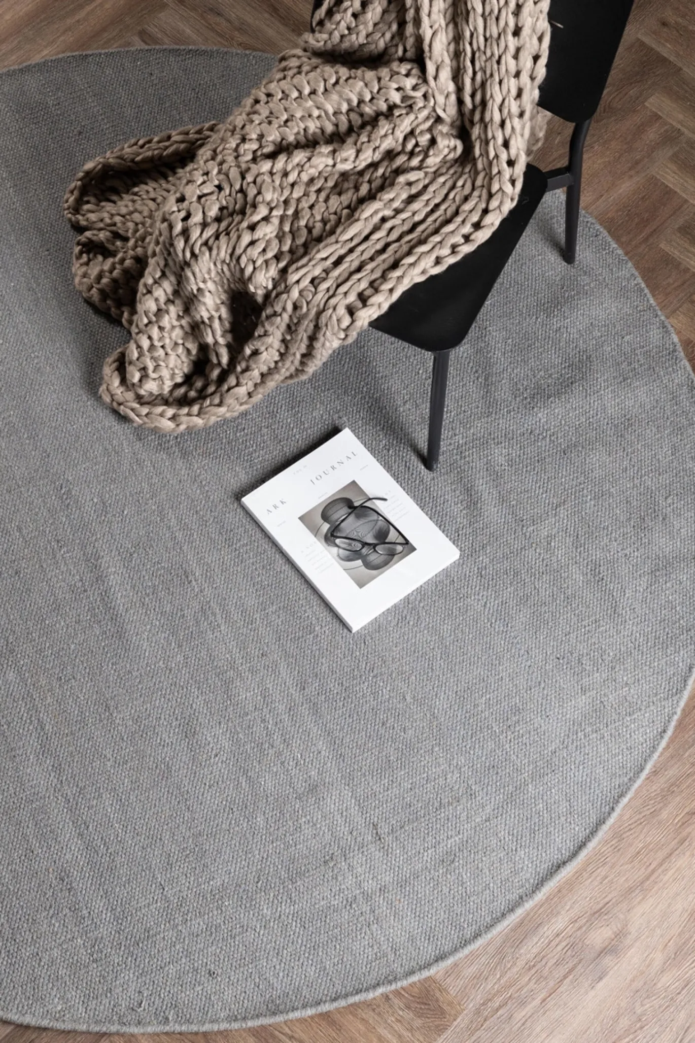 Fjôrd Vloerkleed Jaipur Ø200cm Lichtgrijs