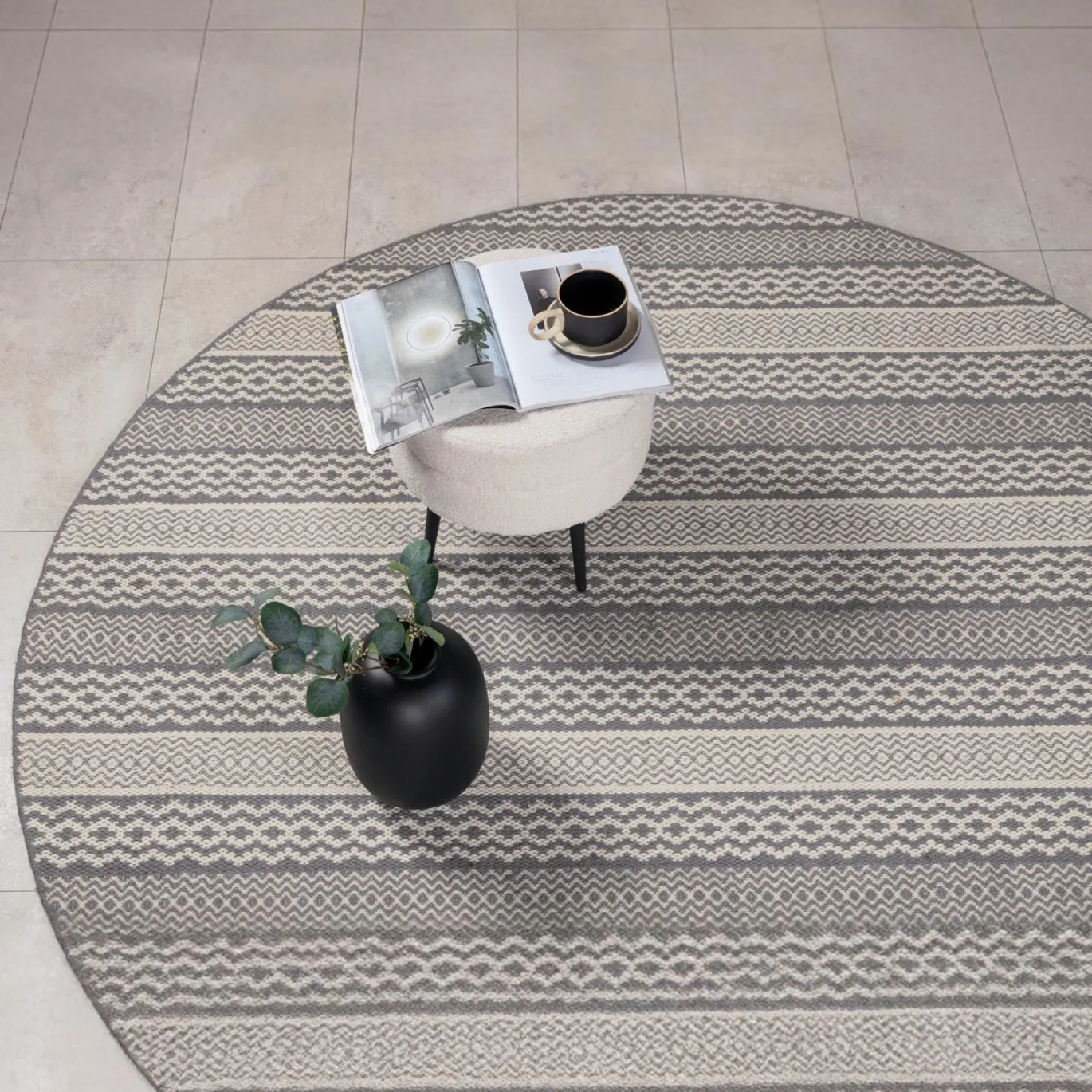 Fjôrd Vloerkleed Sishu Ø200cm Lichtgrijs